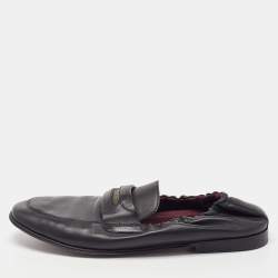 Dolce & Gabbana Black Leather Scrunch Loafers Size 39