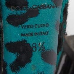 Dolce & Gabbana Green/Black Calf Hair Pointed Toe Pumps Size 38.5