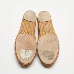 Pre Owned Dolce & Gabbana Multicolor Brocade Fabric Espadrille Flats Size 37