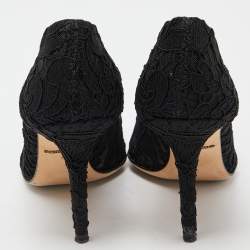 Pre Owned Dolce & Gabbana Black Lace Bellucci Pumps Size 35