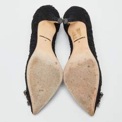 Pre Owned Dolce & Gabbana Black Lace Bellucci Pumps Size 35