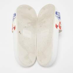 مملوكة مسبقًا Dolce & Gabbana Multicolor Majolica Print Leather Slides Size 40