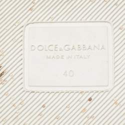 مملوكة مسبقًا Dolce & Gabbana Multicolor Majolica Print Leather Slides Size 40