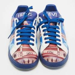 مملوكة مسبقًا Dolce & Gabbana Tricolor Printed Leather Low Top Sneakers Size 39.5