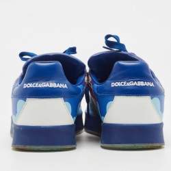 مملوكة مسبقًا Dolce & Gabbana Tricolor Printed Leather Low Top Sneakers Size 39.5