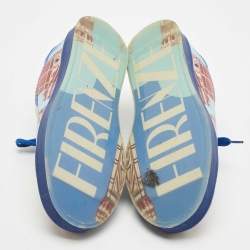 مملوكة مسبقًا Dolce & Gabbana Tricolor Printed Leather Low Top Sneakers Size 39.5