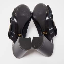 Pre Owned Dolce & Gabbana Black Fabric Slide Sandals Size 39