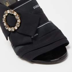 Pre Owned Dolce & Gabbana Black Fabric Slide Sandals Size 39