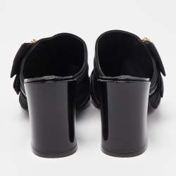 Pre Owned Dolce & Gabbana Black Fabric Slide Sandals Size 39