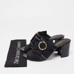 Pre Owned Dolce & Gabbana Black Fabric Slide Sandals Size 39