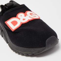 Pre Owned حذاء رياضي دولتشي أند غابانا دي جي باتش سليب أون قماش سترتش تيكنيكال أسود مقاس 40