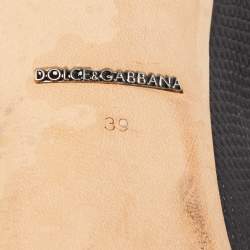 Pre Owned Dolce & Gabbana Black Lizard Embossed Leather Embellished Pumps Size 39