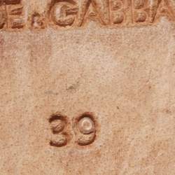 Pre Owned Dolce & Gabbana Cream Floral Print Fabric Flat Mules Size 39