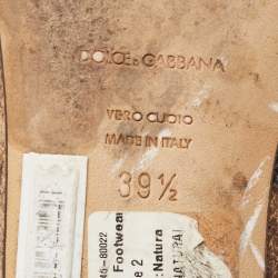 Dolce & Gabbana Beige/Brown Coated Canvas Leopard Printed Smoking Slipper Size 39.5
