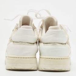Pre Owned Dolce & Gabbana White Leather and Lace Low Top Sneakers Size 39
