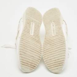 Pre Owned Dolce & Gabbana White Leather and Lace Low Top Sneakers Size 39