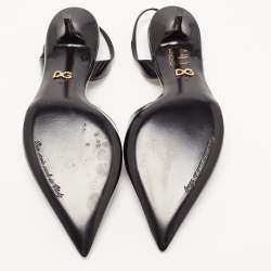 Pre Owned Dolce & Gabbana Black Patent Leather D'orsay Pumps Size 37