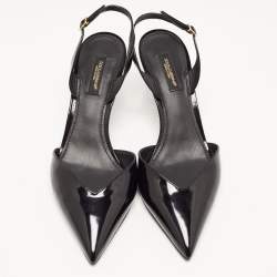Pre Owned Dolce & Gabbana Black Patent Leather D'orsay Pumps Size 37