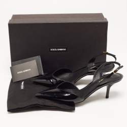 Pre Owned Dolce & Gabbana Black Patent Leather D'orsay Pumps Size 37
