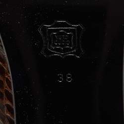 Pre Owned Dolce & Gabbana Brown Python Block Heel Pumps Size 38