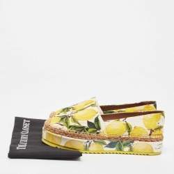 Pre Owned Dolce & Gabbana Multicolor Brocade Fabric Platform Espadrilles Size 39