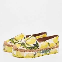 Pre Owned Dolce & Gabbana Multicolor Brocade Fabric Platform Espadrilles Size 39