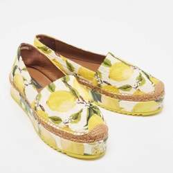 Pre Owned Dolce & Gabbana Multicolor Brocade Fabric Platform Espadrilles Size 39