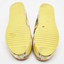 Pre Owned Dolce & Gabbana Multicolor Brocade Fabric Platform Espadrilles Size 39