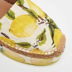 Pre Owned Dolce & Gabbana Multicolor Brocade Fabric Platform Espadrilles Size 39