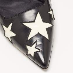 Pre Owned Dolce & Gabbana Black/White Leather Star Pumps Size 39