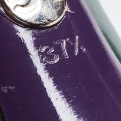 مملوكة مسبقًا حذاء كعب عالي دولتشي أند غابانا مقدمة لوزية جلد لامع أخضر مقاس 37.5