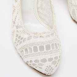 Pre Owned Dolce & Gabbana White Lace Pumps Size 37