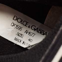 Pre Owned Dolce & Gabbana Black Knit Fabric Sorrento Sneakers Size 40