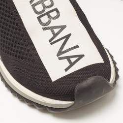 Pre Owned Dolce & Gabbana Black Knit Fabric Sorrento Sneakers Size 40