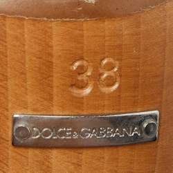 Dolce & Gabbana Mukticolor Floral Canvas and Leather Block Heel Mules Size 38