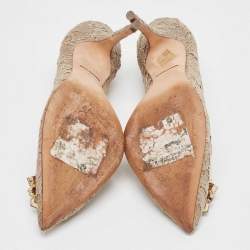 Pre Owned Dolce & Gabbana Beige Lace Belluci Pumps Size 40