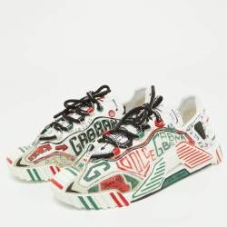 Pre Owned Dolce & Gabbana Multicolor Neoprene and Suede Miami Ns1 Low Top Sneakers Size 38