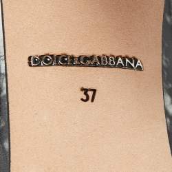 Pre Owned Dolce & Gabbana Grey Patent Crystal Embellishments Pumps Size 37