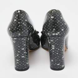 Pre Owned Dolce & Gabbana Grey Patent Crystal Embellishments Pumps Size 37