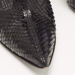 Pre Owned Dolce and Gabbana Black Python Ankle Boots Size 36.5 