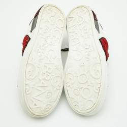Pre Owned Dolce & Gabbana White Leather Portofino Heart Low Top Sneakers Size 39.5