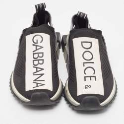 Dolce & Gabbana Black Knit Fabric Sorrento Sneakers Size 39