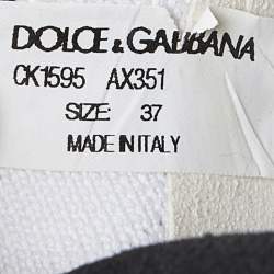 Pre Owned Dolce & Gabbana Tricolor Floral Print Canvas Sorrento Sneakers Size 37