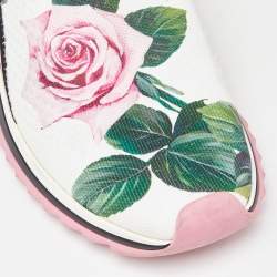 Pre Owned Dolce & Gabbana Tricolor Floral Print Canvas Sorrento Sneakers Size 37