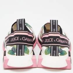 Pre Owned Dolce & Gabbana Tricolor Floral Print Canvas Sorrento Sneakers Size 37