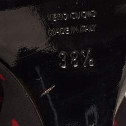 مملوكة مسبقًا Dolce & Gabbana Black Satin Ankle Wrap Wedge Sandals Size 38.5