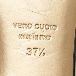 Pre Owned Dolce & Gabbana Black Satin Crystal Embellished Thong Flat Sandals Size 37.5