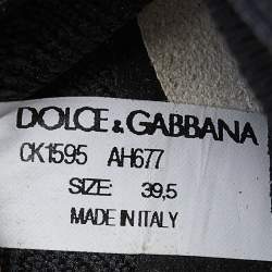 Pre Owned Dolce & Gabbana Black Knit Fabric Sorrento Sneakers Size 39.5
