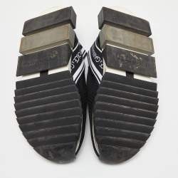 Pre Owned Dolce & Gabbana Black Knit Fabric Sorrento Sneakers Size 39.5