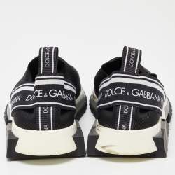 Pre Owned Dolce & Gabbana Black Knit Fabric Sorrento Sneakers Size 39.5